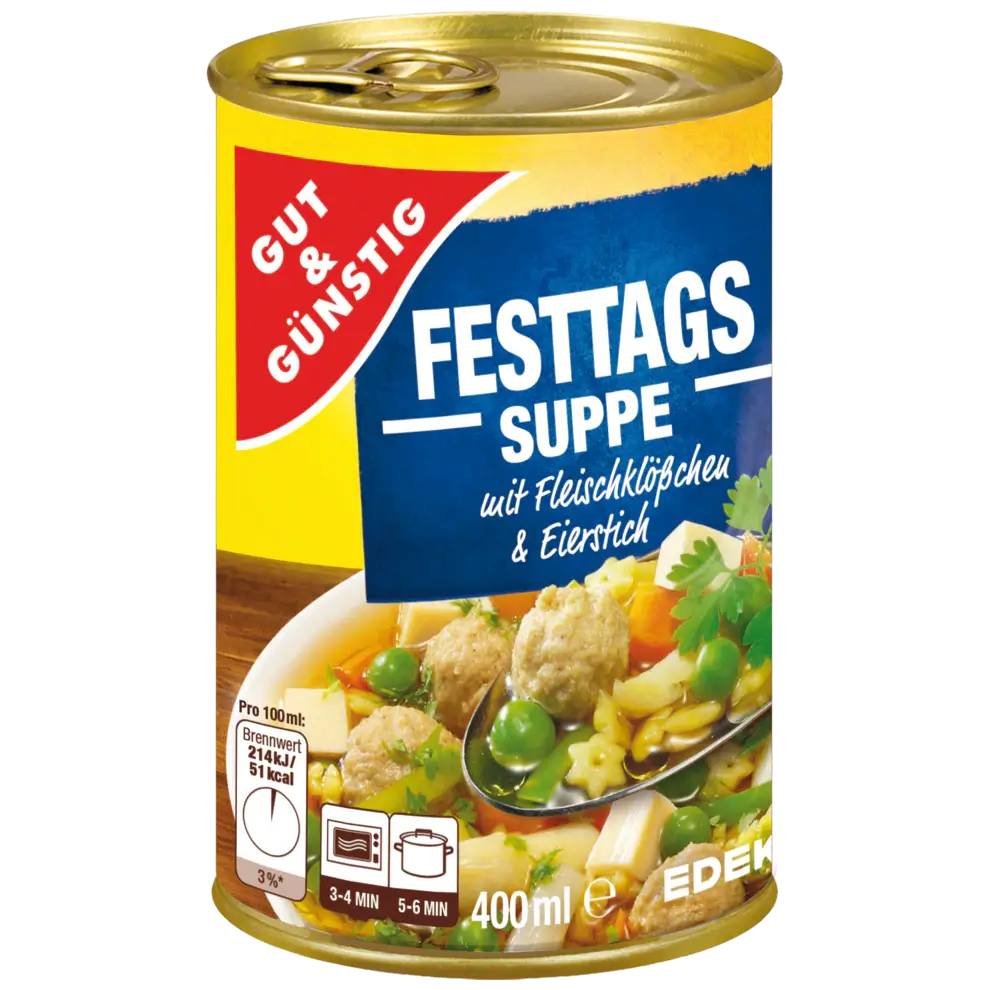G+G – Holiday Soup – 400 ml can / Festtagssuppe | German Deli Ph