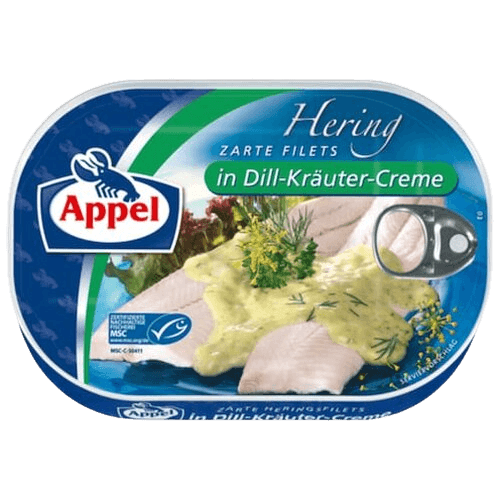 Appel – Herrings Fillet in Dill Sauce – 200 g can / Heringsfilet in Dillso?e | German Deli Ph