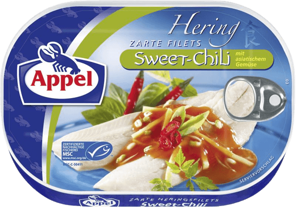Appel – Herrings Fillet in Sweet Chili Sauce – 200 g can / Heringsfilet in s??er Chilisso?e | German Deli Ph