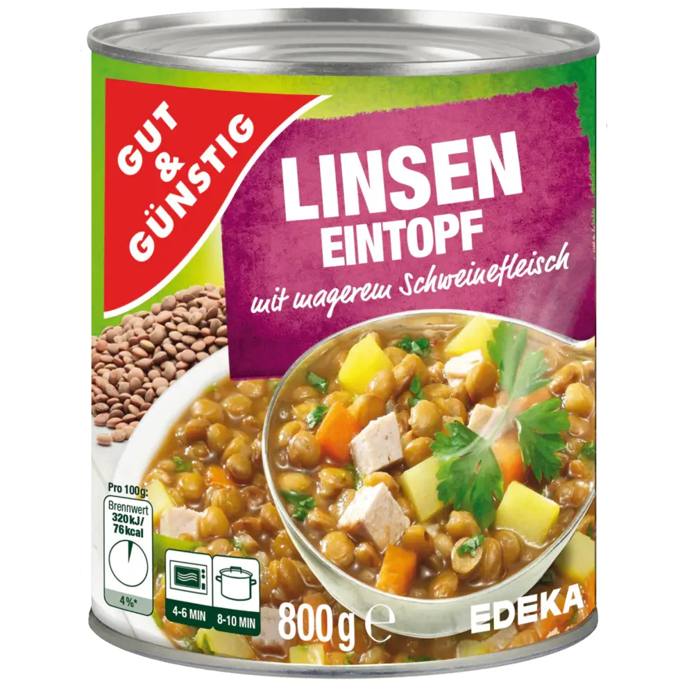 G+G – Lentil Stew – 800 g can / Linsentopf | German Deli Ph