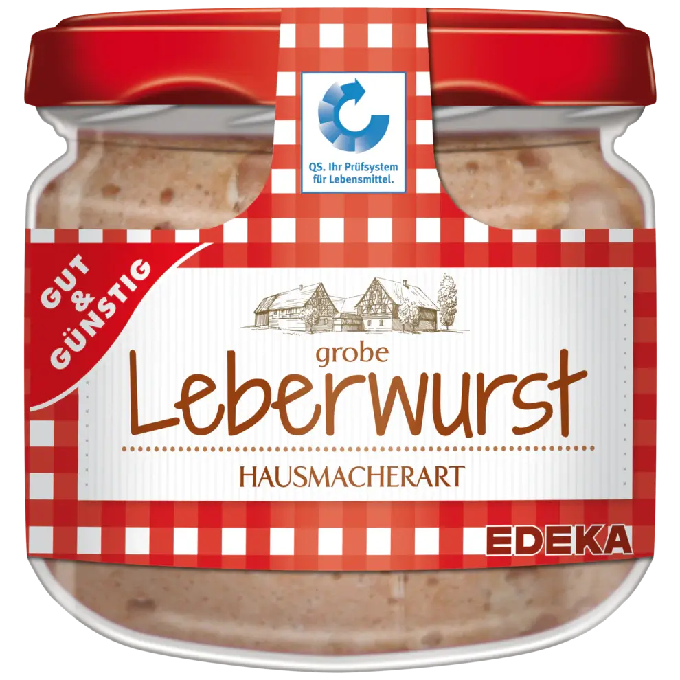 G+G – Liver Sausage Spread Coarse – 250 g glass / Grobe Leberwurst | German Deli Ph