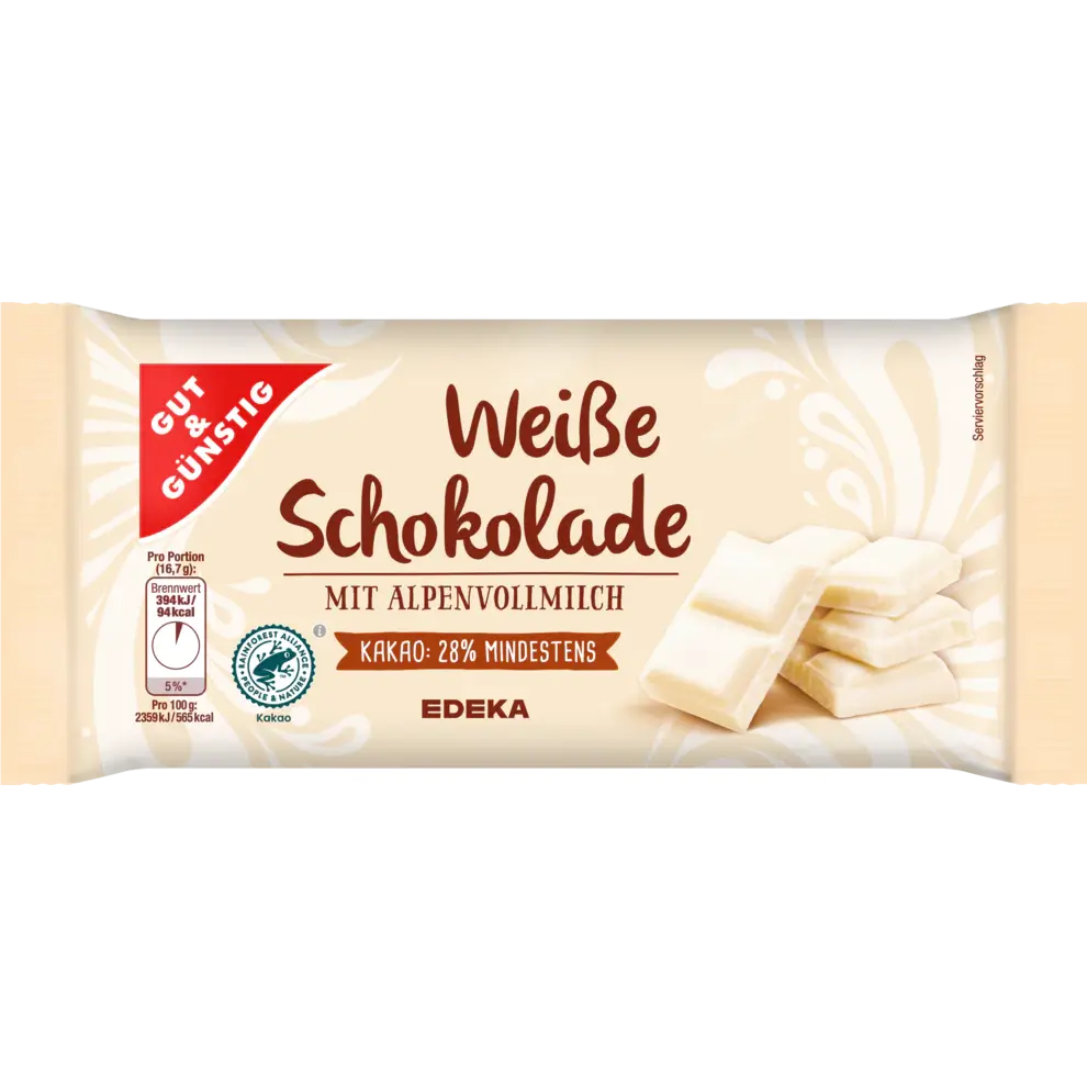 G+G – White Chocolate – 100 g bar / Wei?e Schokolade | German Deli Ph
