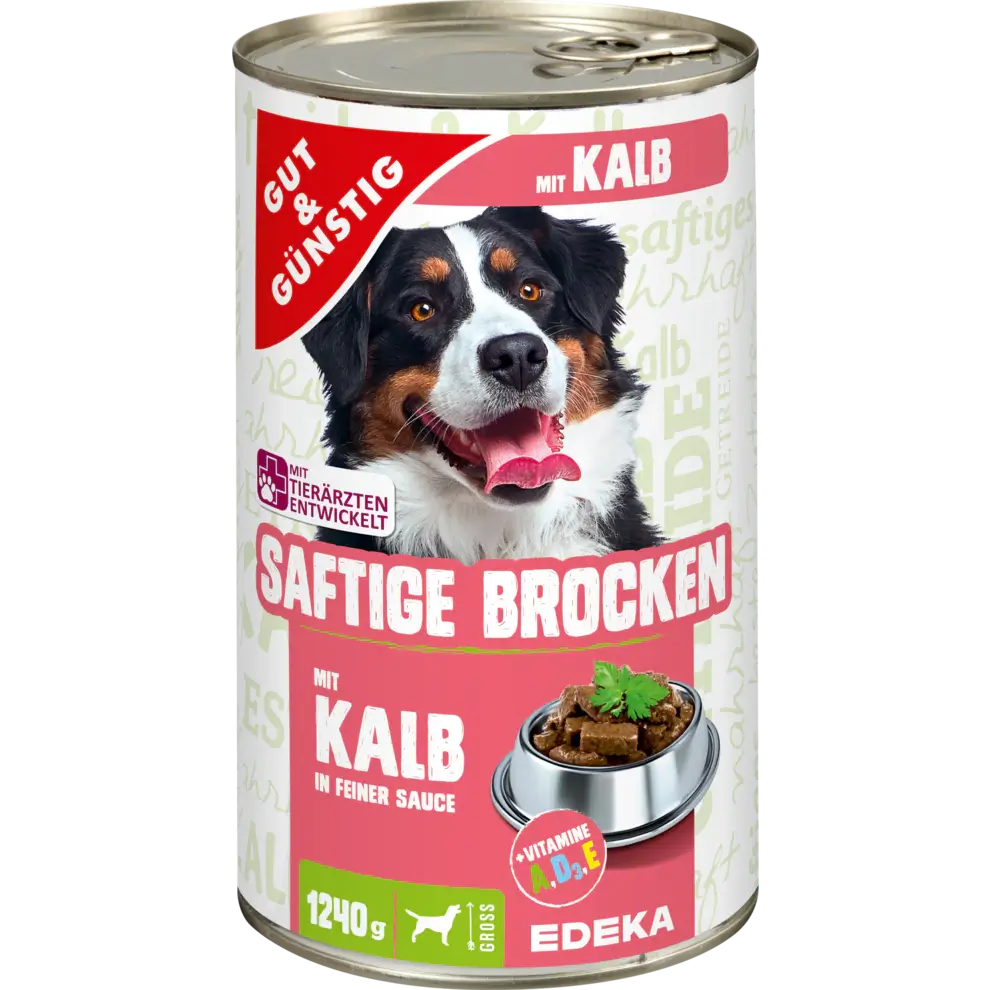 G+G – Dog: Juicy Chunks Veal in fine Sauce – 1240 g can / Saftige Brocken mit Kalb in feiner So?e | German Deli Ph