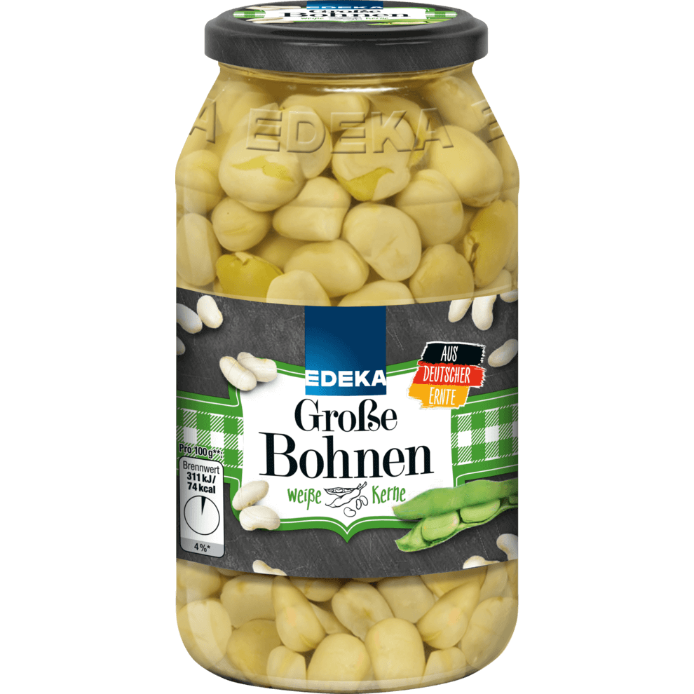 Edeka – Big White Beans – 660 g glass / Gro?e Wei?e Bohnen | German Deli Ph