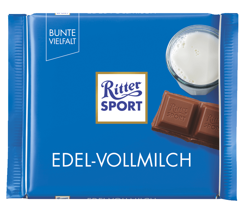 Ritter Sport – Wholemilk Chocolate -100 g bar / Vollmilch-Schokolade | German Deli Ph