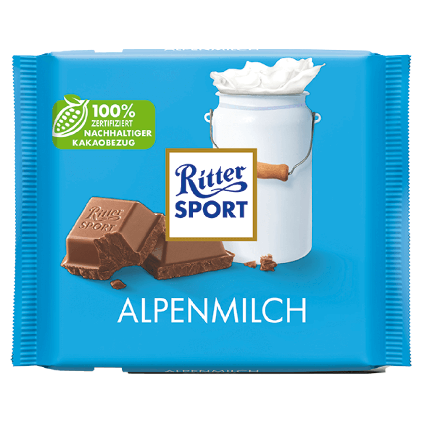 Ritter Sport Alpine Milk/ Alpenmilch Schokolade Ritter Sport 100 g Bar/Tafel | German Deli Ph