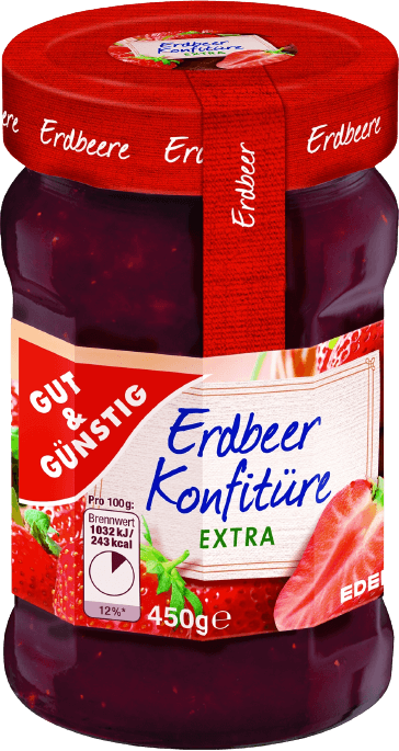 G+G – Strawberry Jam – 450 g glass / Erdbeer-Marmelade | German Deli Ph