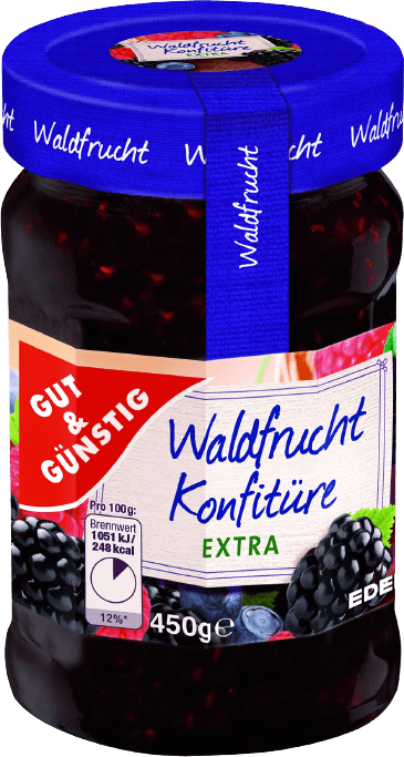 G+G – Wild Berries Jam – 450 g glass / Waldfrucht-Marmelade | German Deli Ph