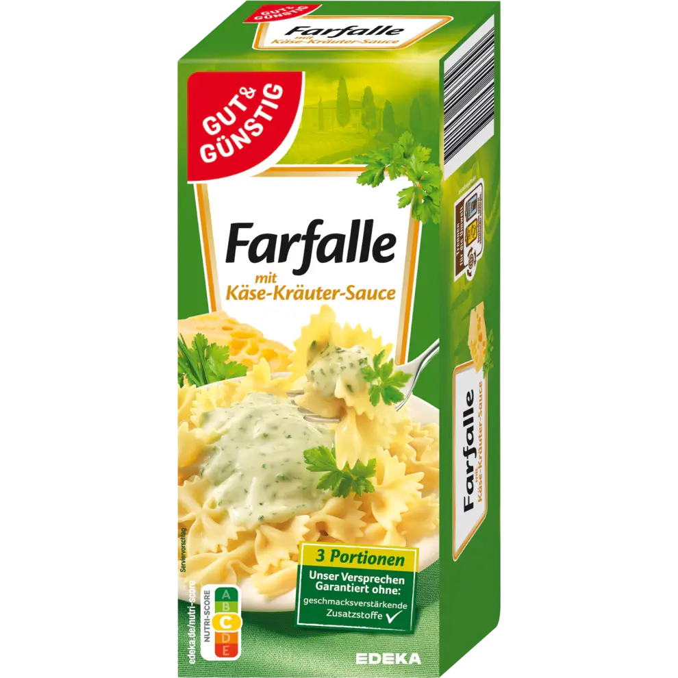 G+G – Farfalle Noodles with Cheese and Herbs – 286 g pck / Farfalle in Kr?uter-K?seso?e | German Deli Ph