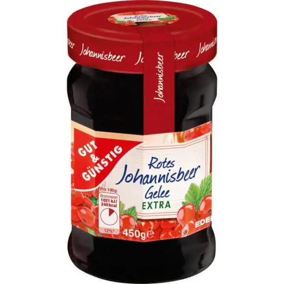 G+G – Red Currant Jelly – 450 g glass / Roter Johannisbeer-Gelee | German Deli Ph