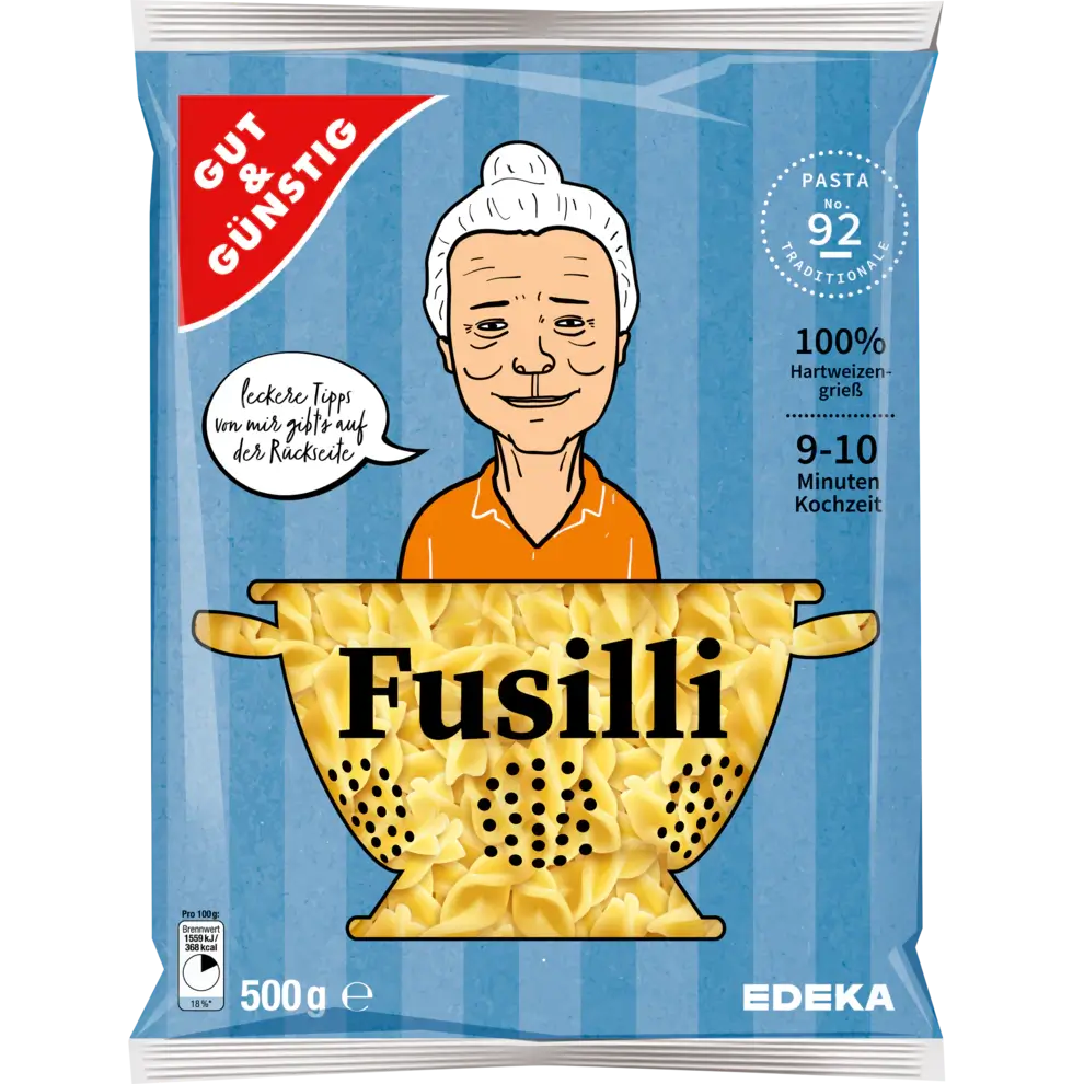 G+G, Apti – Fussili Noodles/- 500 g bag / Fussili | German Deli Ph